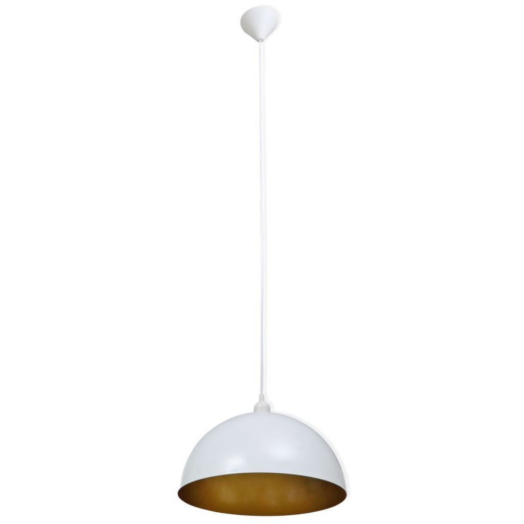 Sett med 2 halvkuleformede hvite taklamper