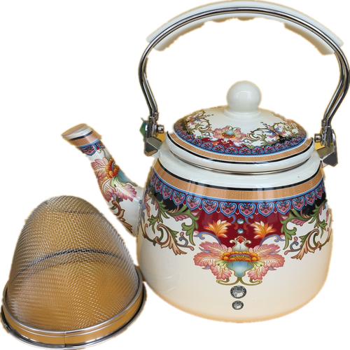 Flat Bottom Round Emaljekanne Blomsterkanne Melk Hjem Kanne | Norvo