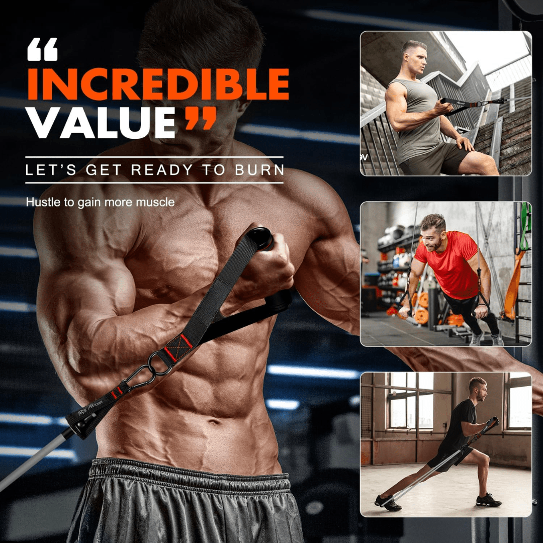 Norvo | FLEXCORE – Motstandsdæksett for helkroppstrening med håndtak, ankelstropper og døranker