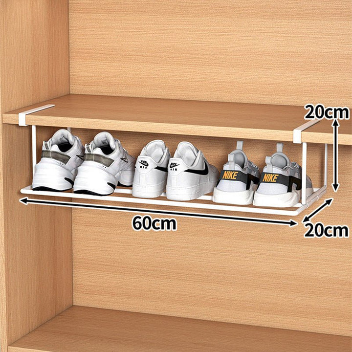Norvo | FlexFit Hylleforlengelse – Justerbar Skoskaporganisator – Plassbesparende Oppbevaringsløsning – Verktøyløs Montering – Passer 40–65 cm