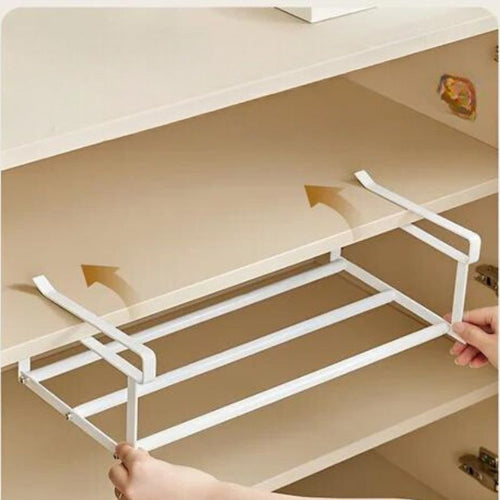 Norvo | FlexFit Hylleforlengelse – Justerbar Skoskaporganisator – Plassbesparende Oppbevaringsløsning – Verktøyløs Montering – Passer 40–65 cm