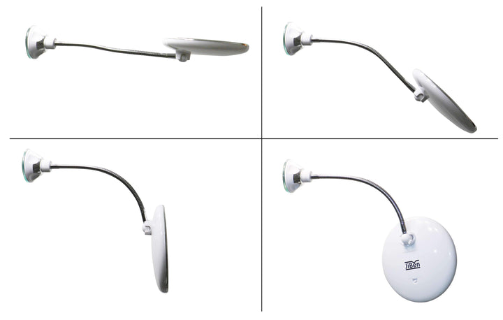 Norvo | Claravue LED Forstørrelsesspeil med Fleksibel Gåsehalebrakett – 10x Zoom, Dagslys LED-er & Sugefeste