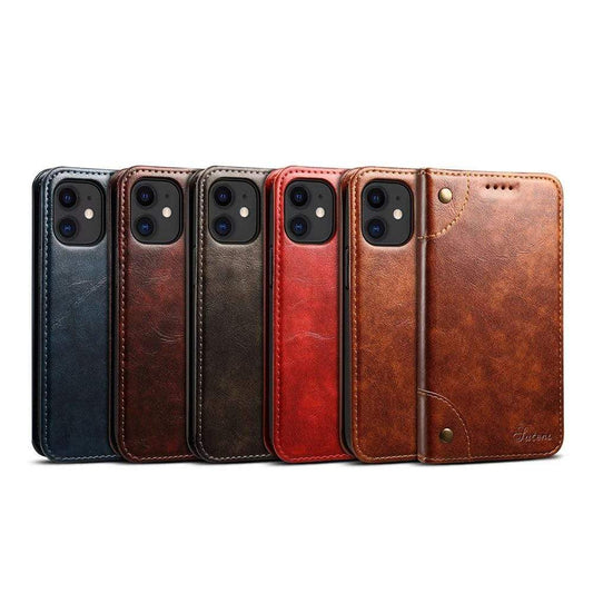 Norvo | Dekke Ekte skinn Lommebok Etui for iPhone 12