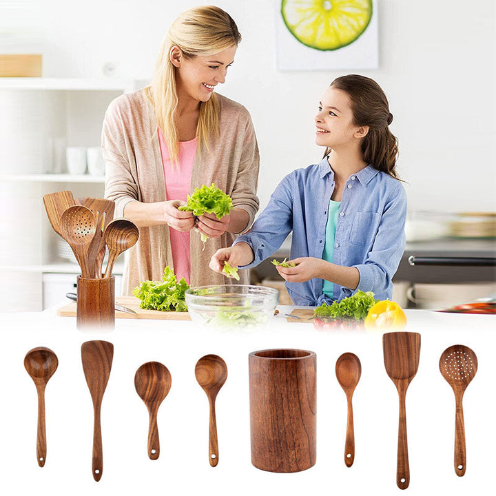Teak Wood Bestikksett | Norvo