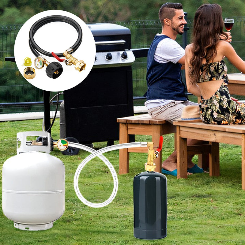 Norvo | Propan Påfyllingsadapter Slange med Måler & Kontrollventil