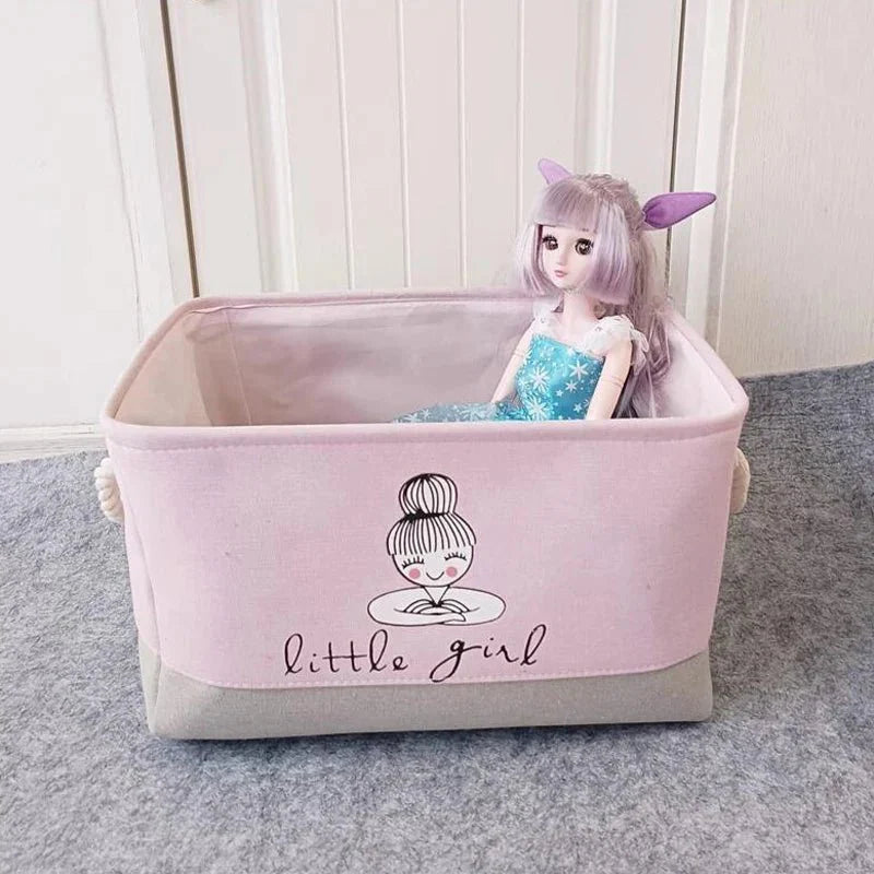 Norvo | Sammenleggbar Oppbevaringskurv for Babyleker og Klær – Holdbar Lerret Organisator med Håndtak – Plassbesparende Design for Barnerom