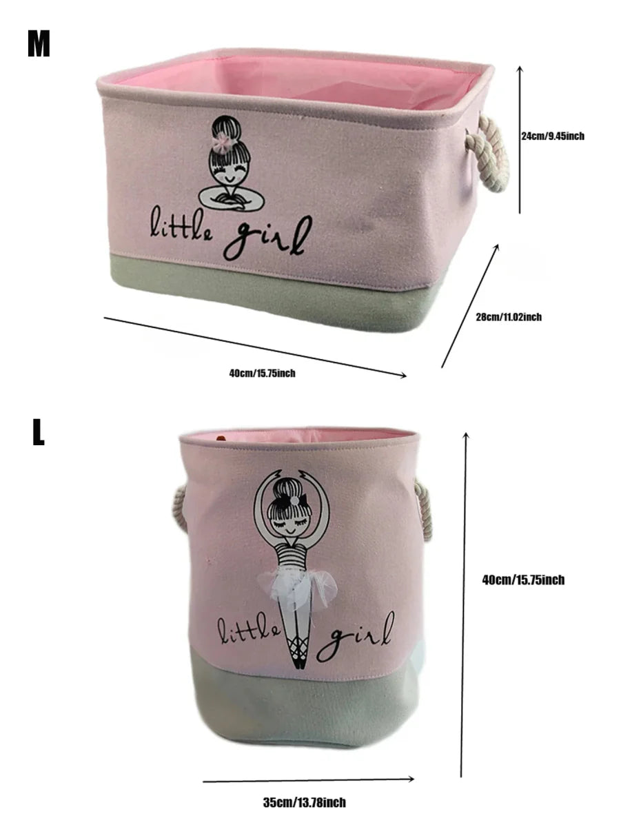 Norvo | Sammenleggbar Oppbevaringskurv for Babyleker og Klær – Holdbar Lerret Organisator med Håndtak – Plassbesparende Design for Barnerom