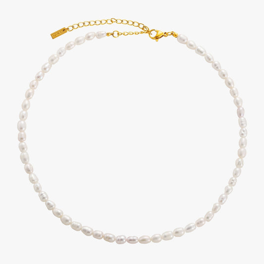 Norvo | Amélie Ferskvannsperle Choker Halskjede med 18K Gullbelegg