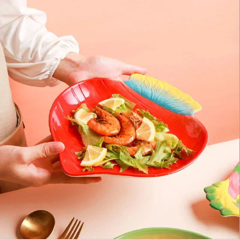 Norvo | Vegetabilske Former Keramisk Salatplate