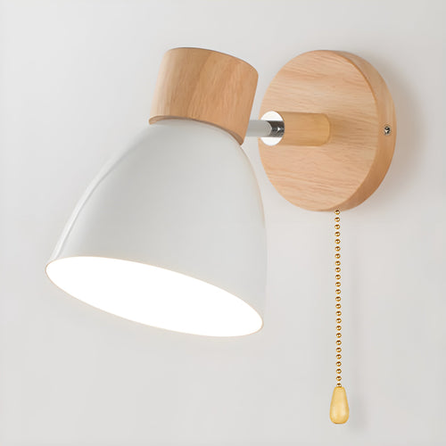 Norvo | Wood Nordic Vegglampe med Bryter for Soverommet