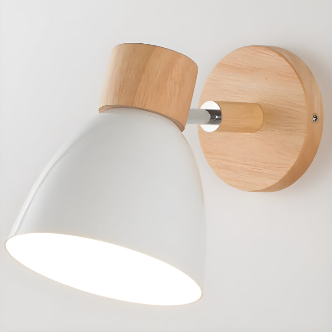 Norvo | Wood Nordic Vegglampe med Bryter for Soverommet