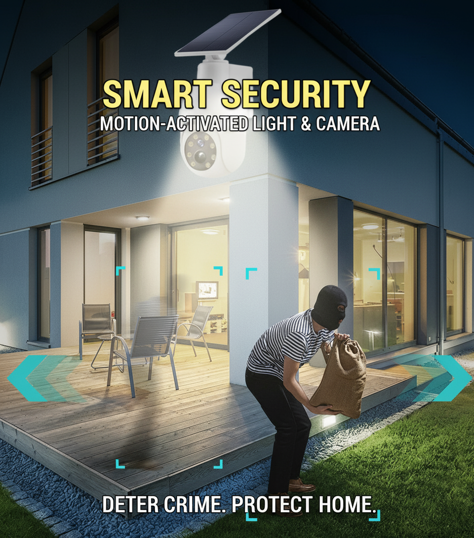 Norvo | Solcelledrevet bevegelsessensor smart vanntett dummy kamera