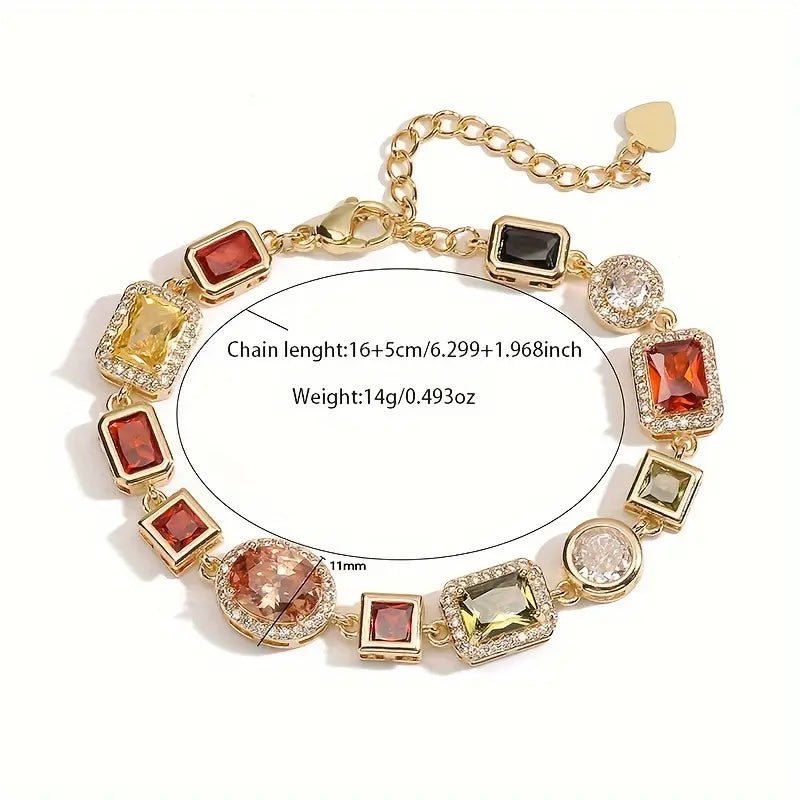 Norvo | Geometrisk Zirkon Smykkesett – Moderne Gullbelagt Halskjede & Øredobber