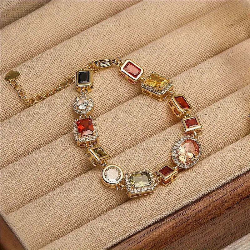 Norvo | Geometrisk Zirkon Smykkesett – Moderne Gullbelagt Halskjede & Øredobber