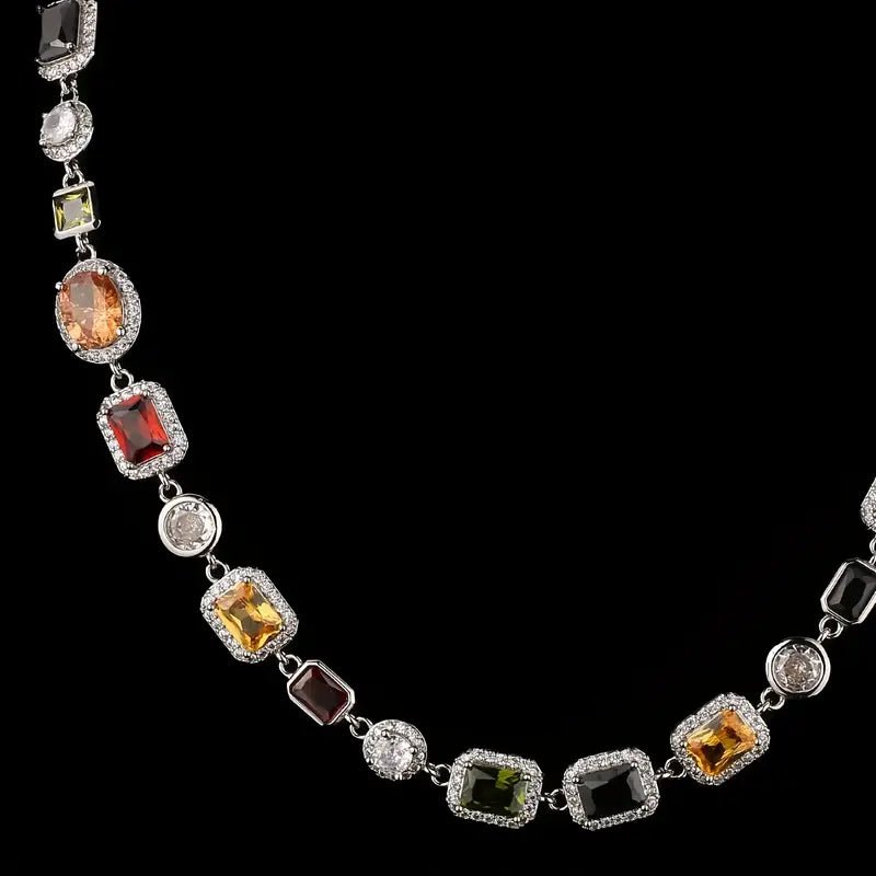 Norvo | Geometrisk Zirkon Smykkesett – Moderne Gullbelagt Halskjede & Øredobber