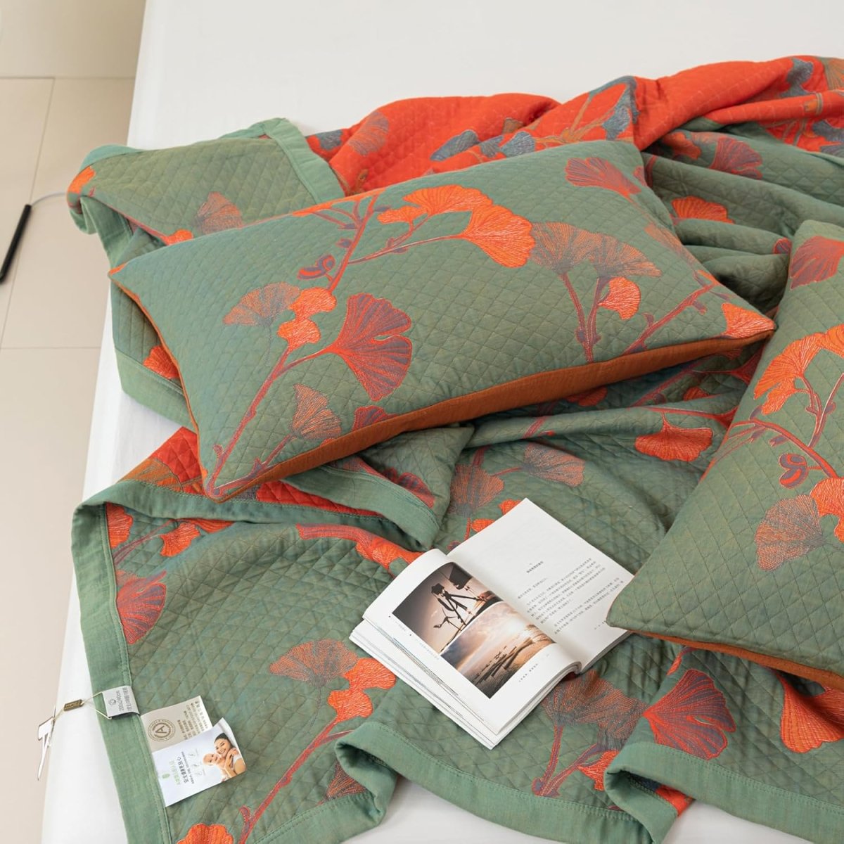 Norvo | GinkgoQuilt – Bomulls sengetøyssett med botanisk reversibel design