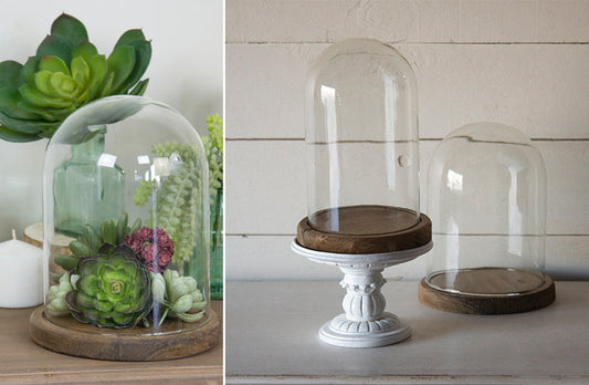 Norvo | Antikk Glass Klokke Sett av 2