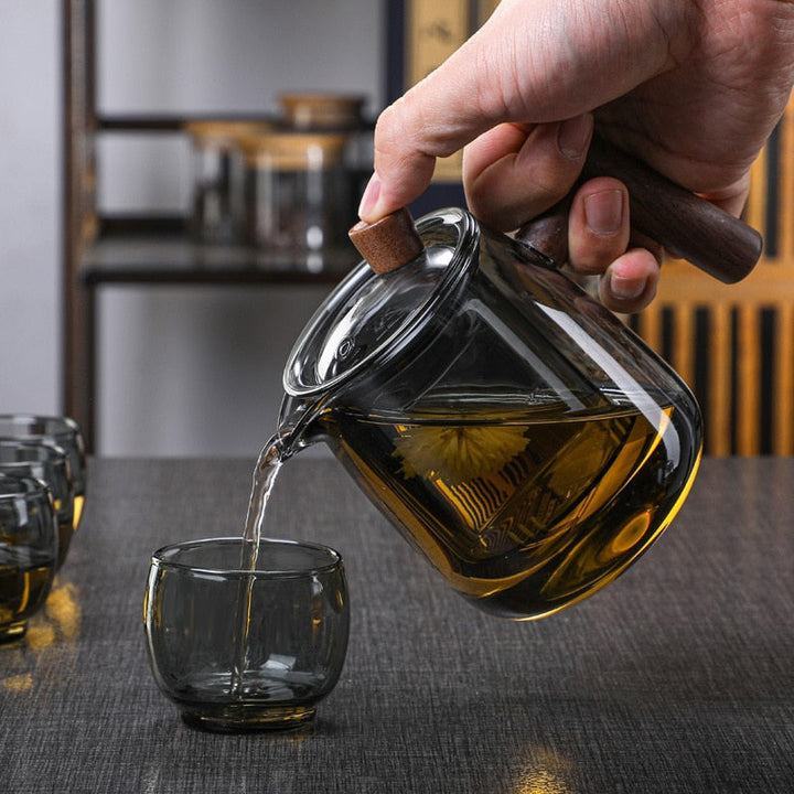 Glass Tekanne Tre håndtak Te-seremoni Gjennomsiktig Sett Kopp | Norvo
