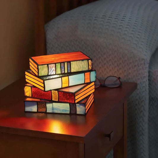 Norvo | Glassmaleri Bok Lampe Flerfarge