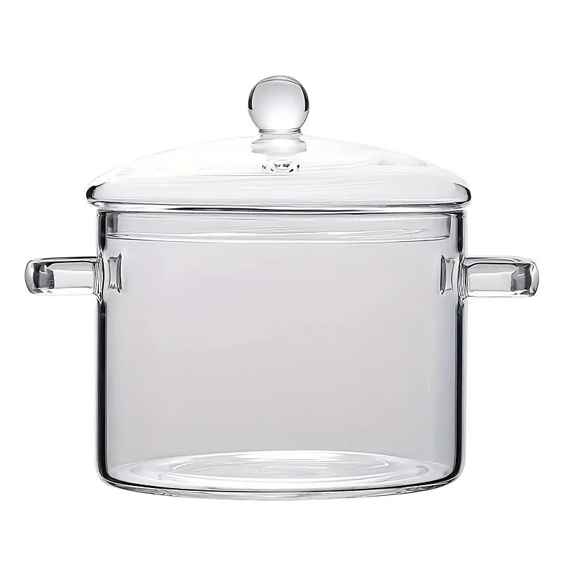 Norvo | KookZicht Glass – Transparent Glass Cooking Pot with Handles (1360 ml)