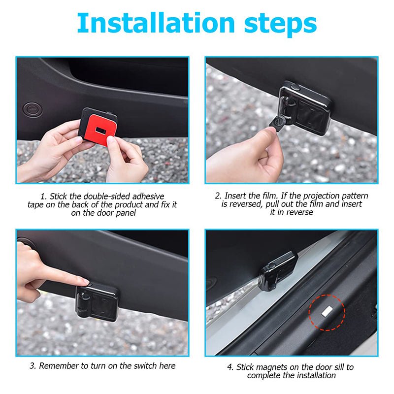 Norvo | GLOWDOOR – Trådløs LED bildør projektorlys med tilpasset logo visning