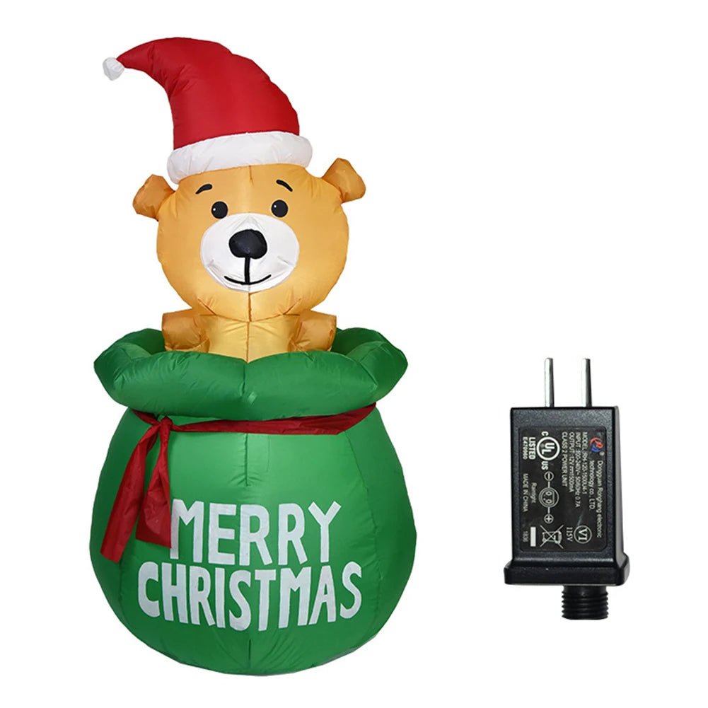 Norvo | Glitrende LED Oppblåsbar Juletre & Nisse – Festlig Utendørs Ornament for Magiske Fester & Nyttårs Glede