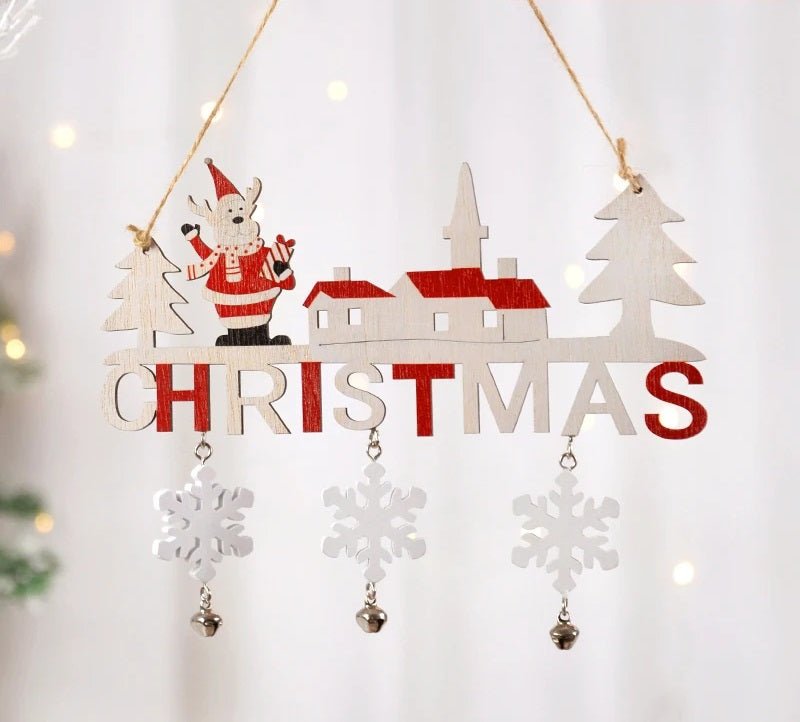 Norvo | Gnome Julestrad Tre Henge Ornament Skilt - Sett med 5 – Festlig Juledekorasjon for Hjem, Dør og Tre, Perfekt for Høytidsstemning