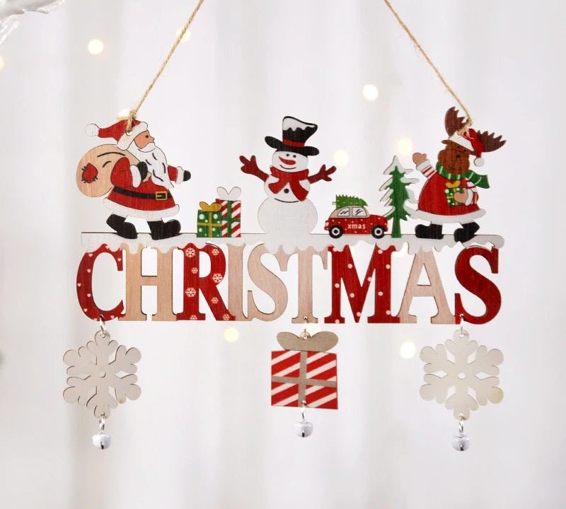 Norvo | Gnome Julestrad Tre Henge Ornament Skilt - Sett med 5 – Festlig Juledekorasjon for Hjem, Dør og Tre, Perfekt for Høytidsstemning