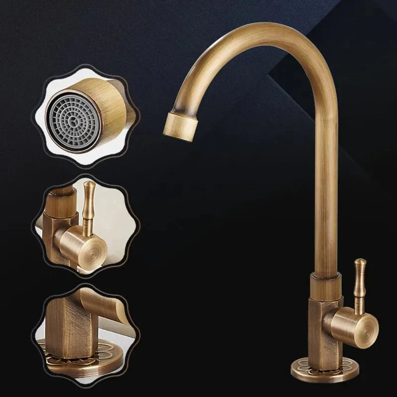 Norvo | Aethel Tap – 300 mm Høy Tut i Elegant Antikk Messing