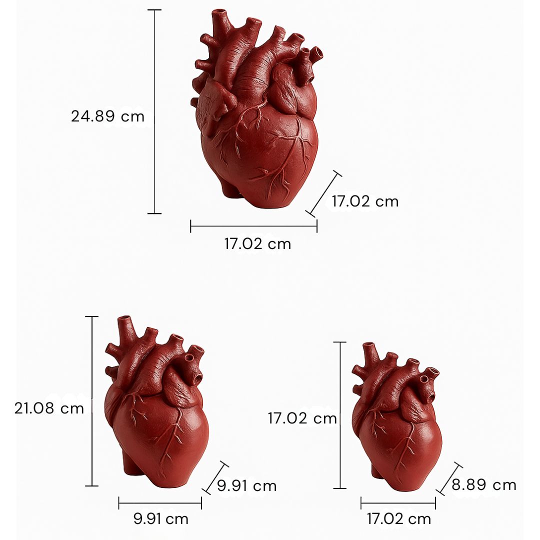 Norvo | Hjerte vase Amoura | Gresk-inspirert design | Høy-kvalitets syntetisk harpiks | Tilgjengelig i mange farger