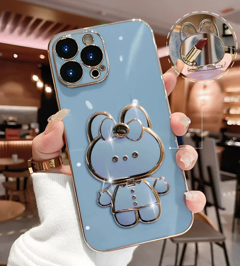Norvo | 3D Kanin Koreansk Stil Speil iPhone Etui