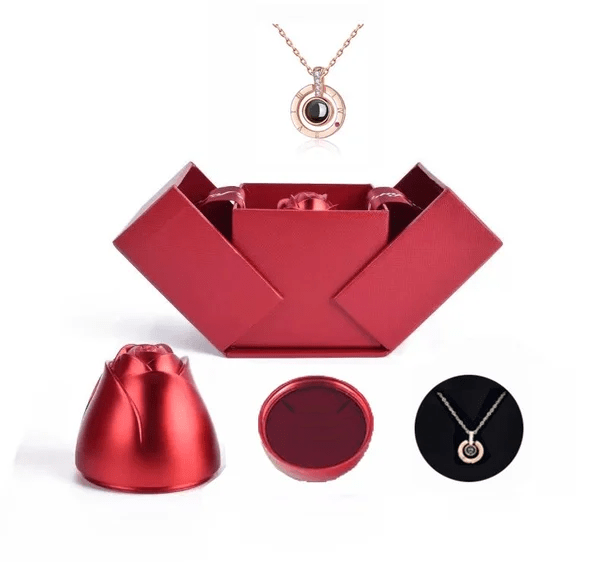 Norvo | Halskjede, "Jeg elsker deg" på 100 språk - Unik gavepakke