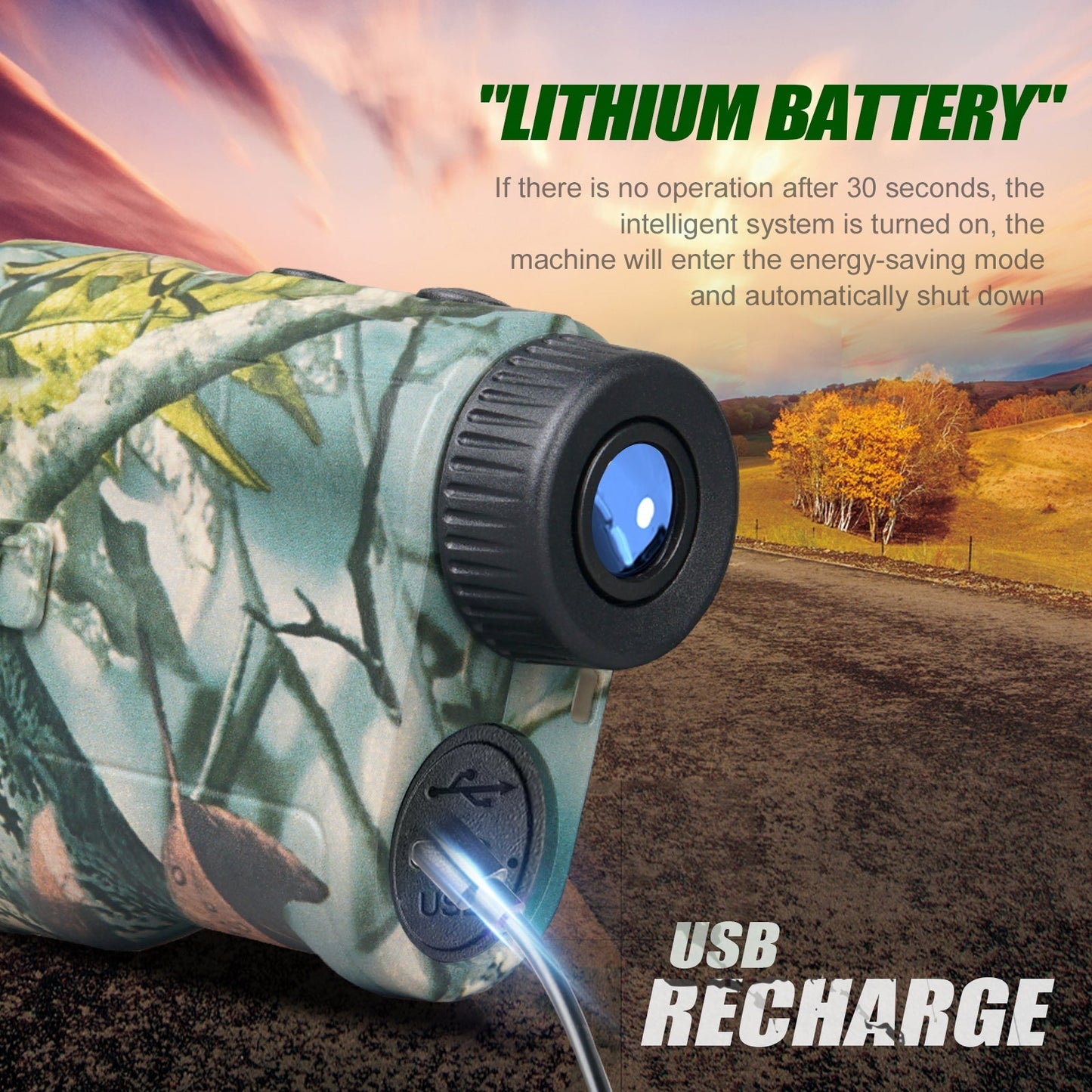 Norvo | Laser Avstandsmåler TERRAVIEW 1000 | Opptil 1000 m rekkevidde | Kamuflasjedesign | Vanntett & Oppladbar | For jakt & friluftsliv