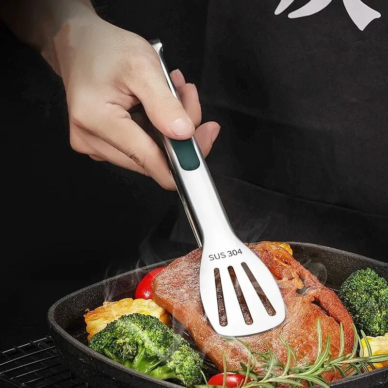 Norvo | HandyTongs – Rutsjefrie rustfritt stål tang for kjøtt, salat og brød