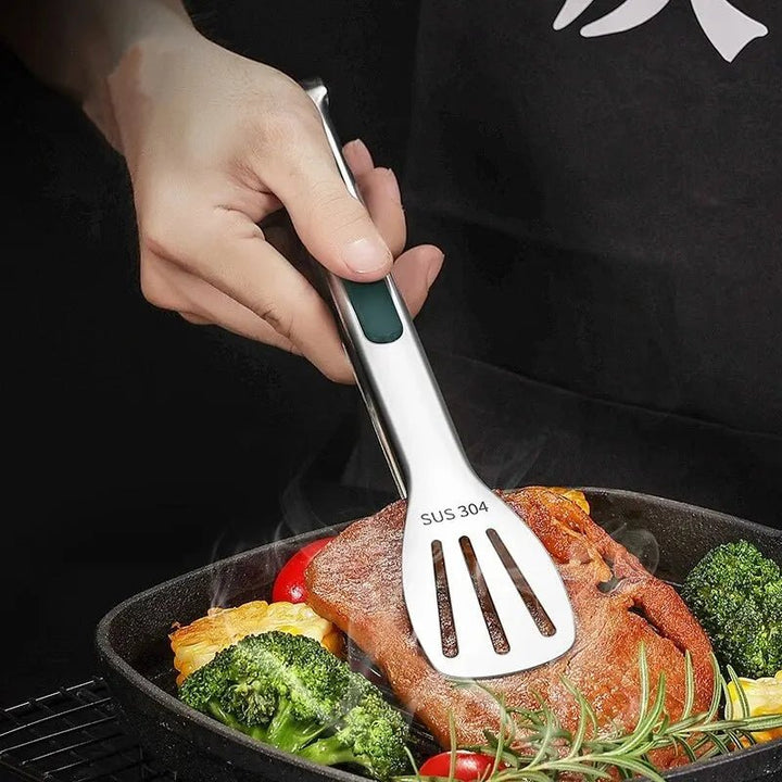 Norvo | HandyTongs – Rutsjefrie rustfritt stål tang for kjøtt, salat og brød