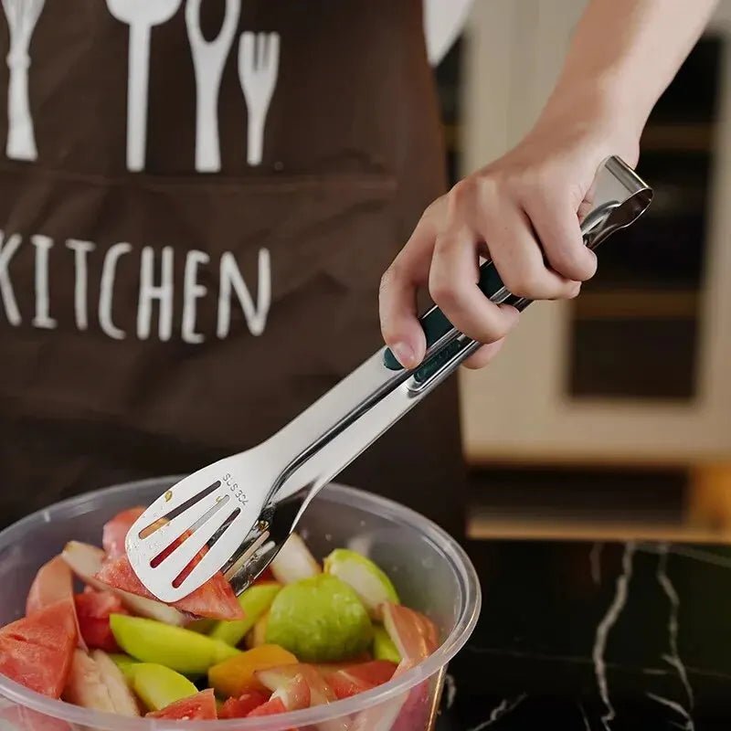 Norvo | HandyTongs – Rutsjefrie rustfritt stål tang for kjøtt, salat og brød