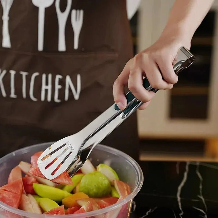 Norvo | HandyTongs – Rutsjefrie rustfritt stål tang for kjøtt, salat og brød