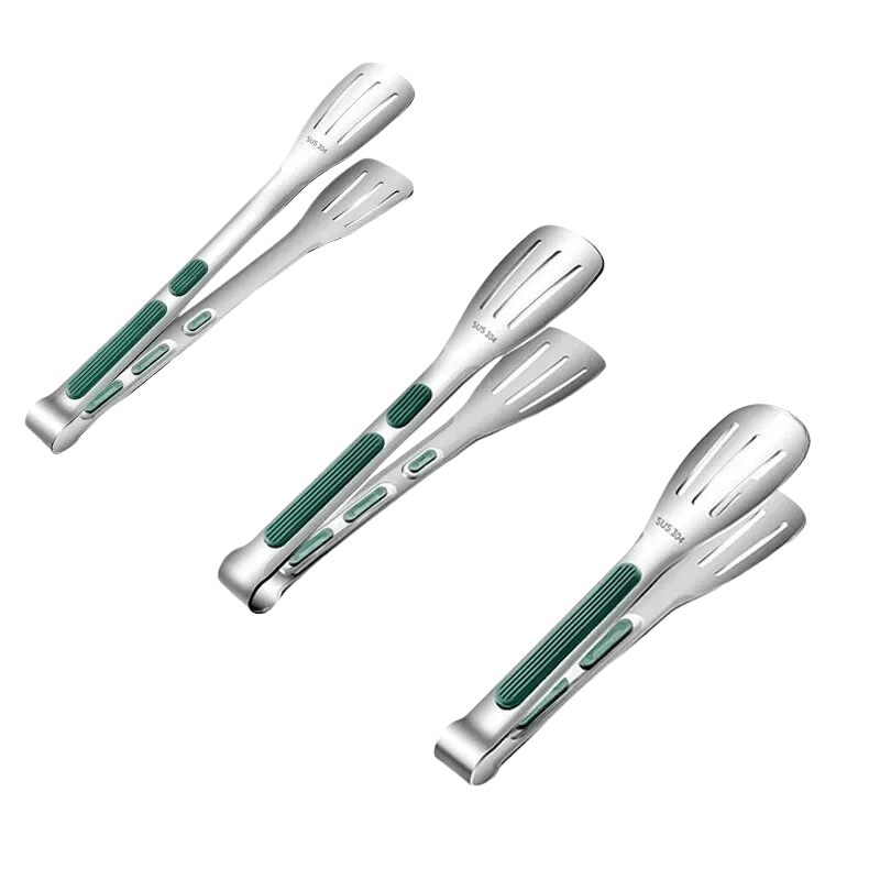 Norvo | HandyTongs – Rutsjefrie rustfritt stål tang for kjøtt, salat og brød