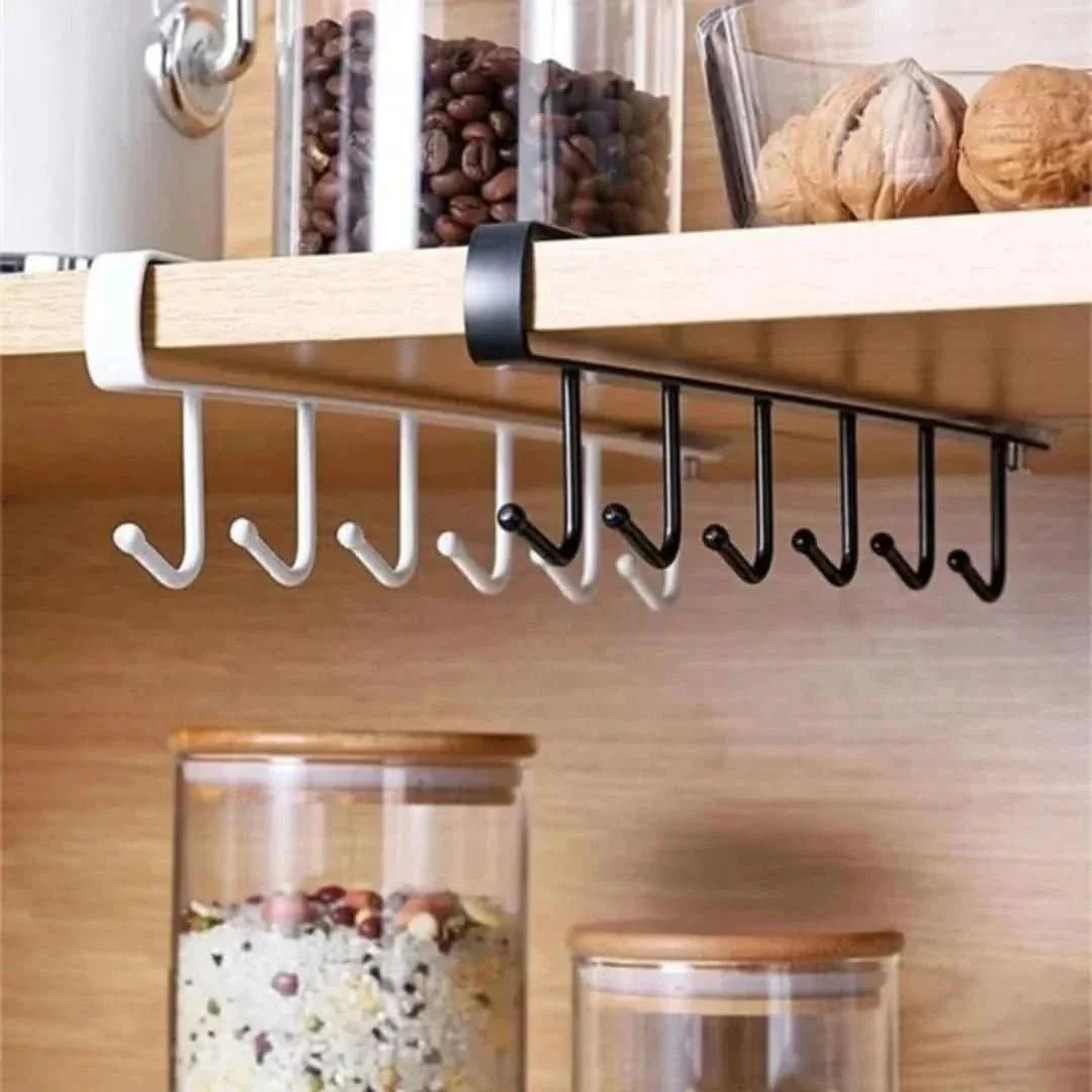 Norvo | Under Cabinet Hanging Rack – Plassbesparende Kjøkkenorganisator