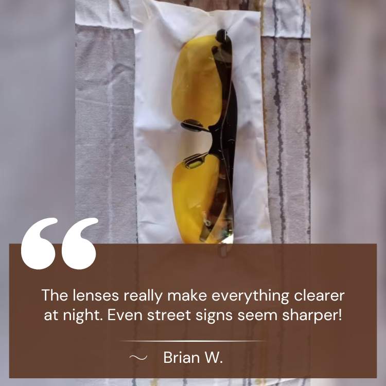 Norvo | Nattkjøring Briller | Gule Linser for å Redusere Blending og Øyestress for Sikkerere Nattkjøringer