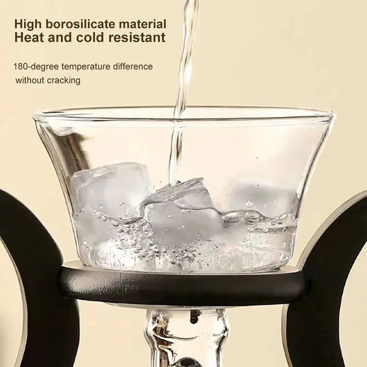 Varmebestandig glass te-sett med magnestisk vannroterende lokk | Norvo