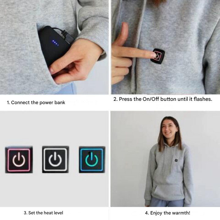 Norvo | HeatWear Hettegenser – Innovativ oppvarmet hettegenser med justerbar temperatur