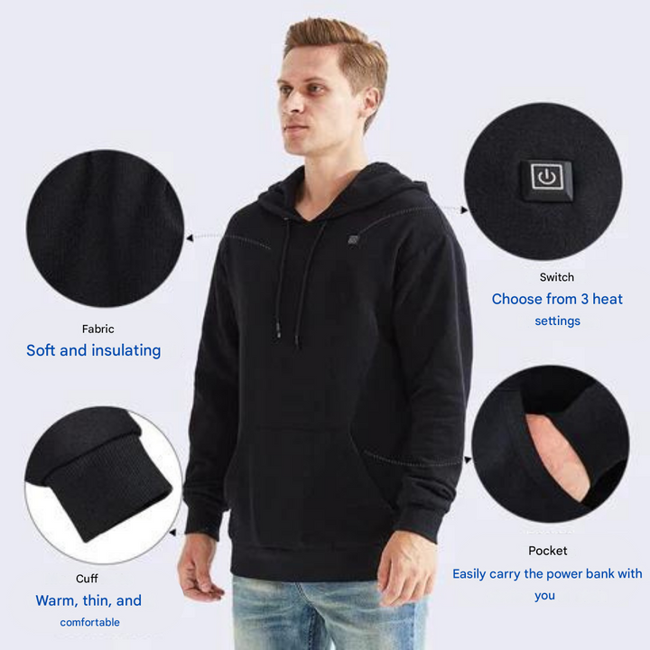 Norvo | HeatWear Hettegenser – Innovativ oppvarmet hettegenser med justerbar temperatur