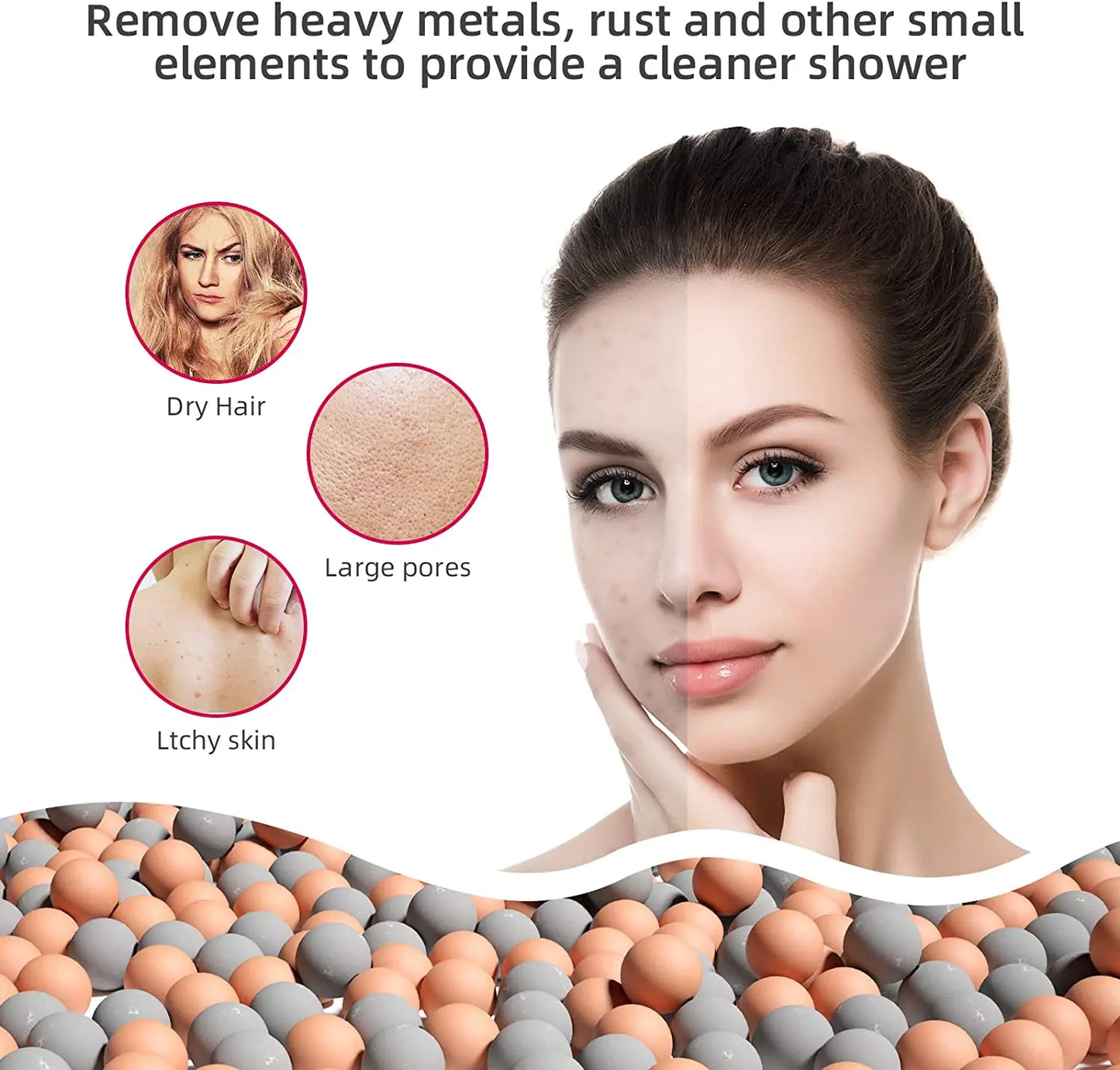 Norvo | Høyt trykk vannbesparende dusjhode med filter - AquaGlow