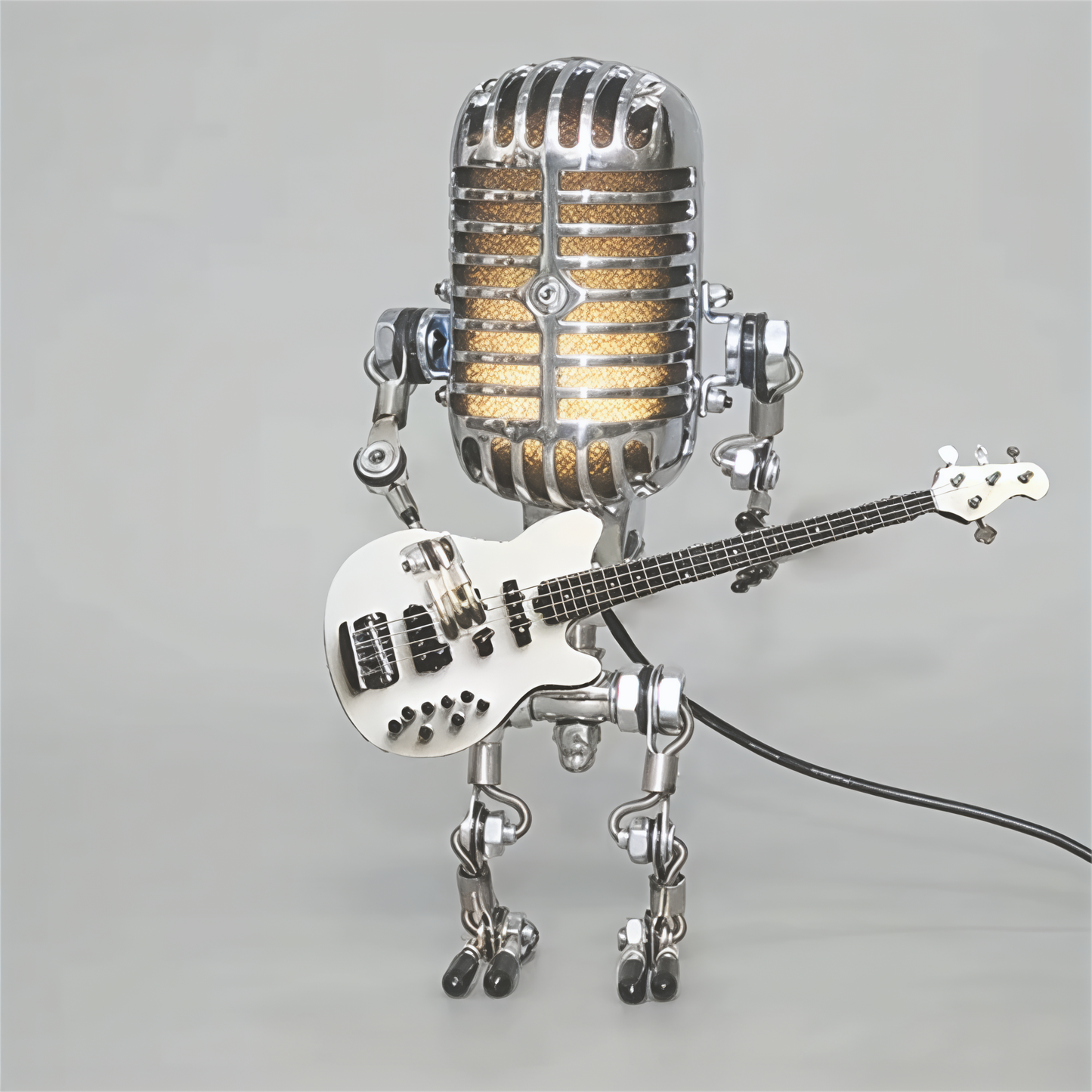 Norvo | Bordlampe Robot Skulptur Metall Guitar Lys