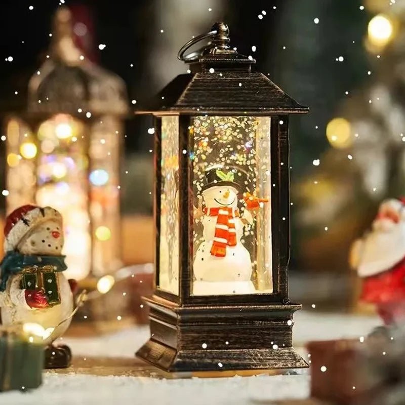 Norvo | Ferie Lantern - Christmas Snow Globe Vintage Lantern Suitable for Party, Wedding, Indoor, Outdoor and Terrace