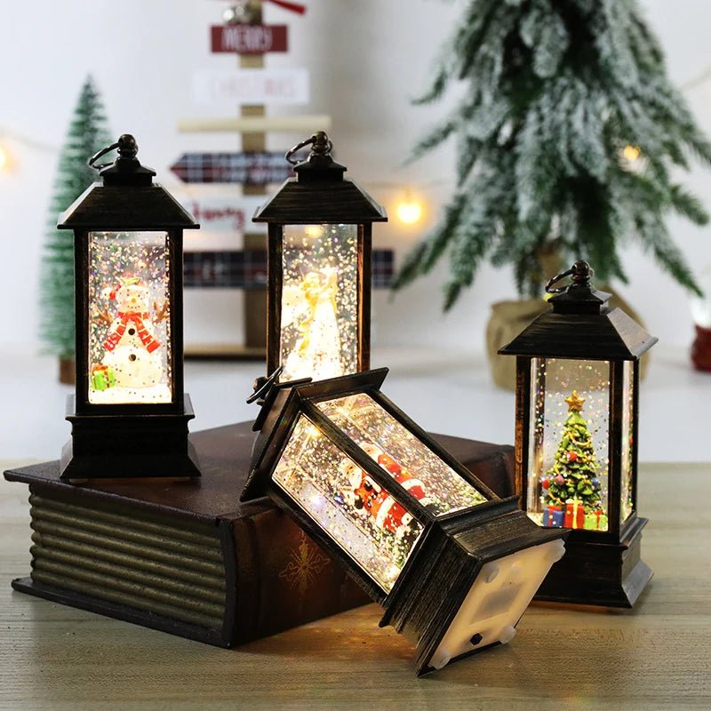 Norvo | Ferie Lantern - Christmas Snow Globe Vintage Lantern Suitable for Party, Wedding, Indoor, Outdoor and Terrace