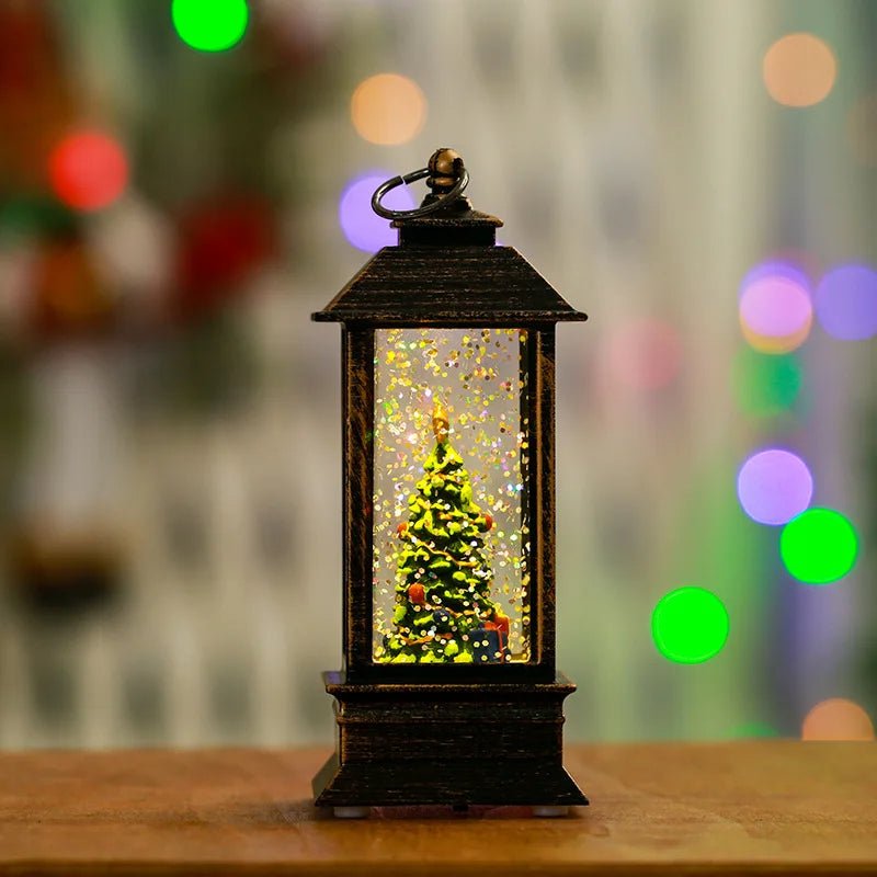Norvo | Ferie Lantern - Christmas Snow Globe Vintage Lantern Suitable for Party, Wedding, Indoor, Outdoor and Terrace