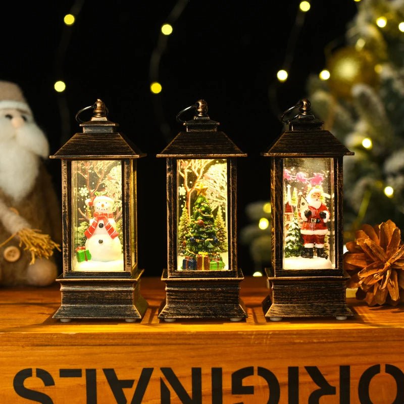 Norvo | Ferie Lantern - Christmas Snow Globe Vintage Lantern Suitable for Party, Wedding, Indoor, Outdoor and Terrace