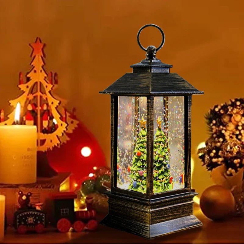 Norvo | Ferie Lantern - Christmas Snow Globe Vintage Lantern Suitable for Party, Wedding, Indoor, Outdoor and Terrace